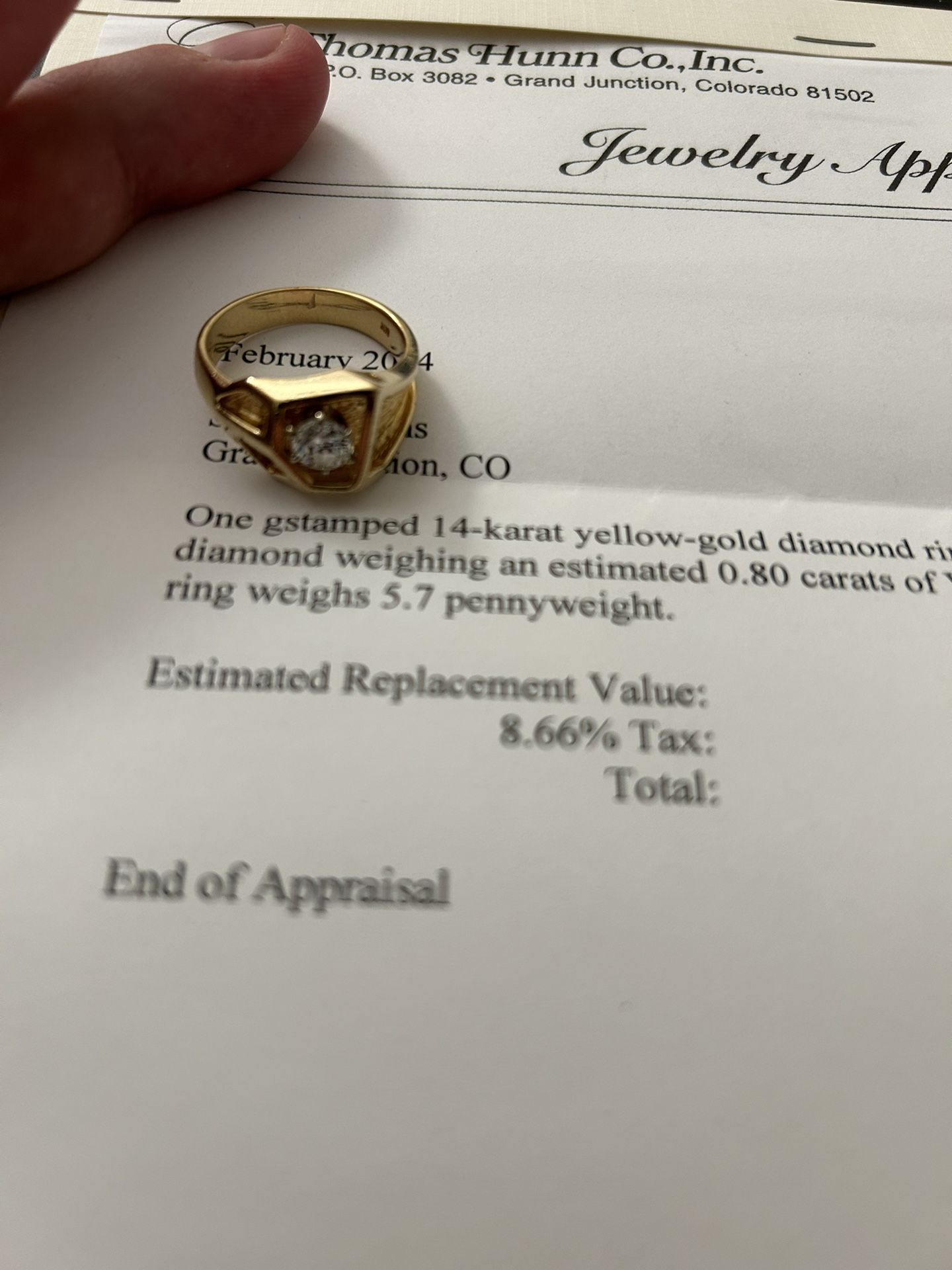 Gold Band Diamond Ring