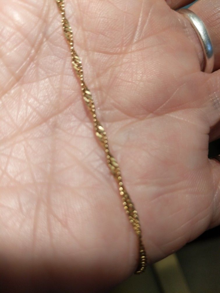 14k SOKID GOLD 9 INCH ANKLET OR BRACELET
