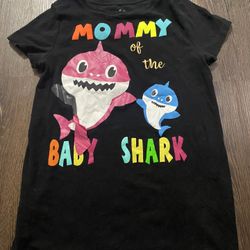 Womans Black Maternity Shirt Momommy Of The Baby Shark Size XXL Or XL #12