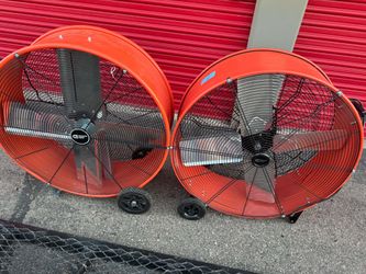Commercial Electric
30 in. 2-Speed Heavy Duty Industrial Drum Fan in Orange with Rust-Resistant Grilles and Built-In Wheels