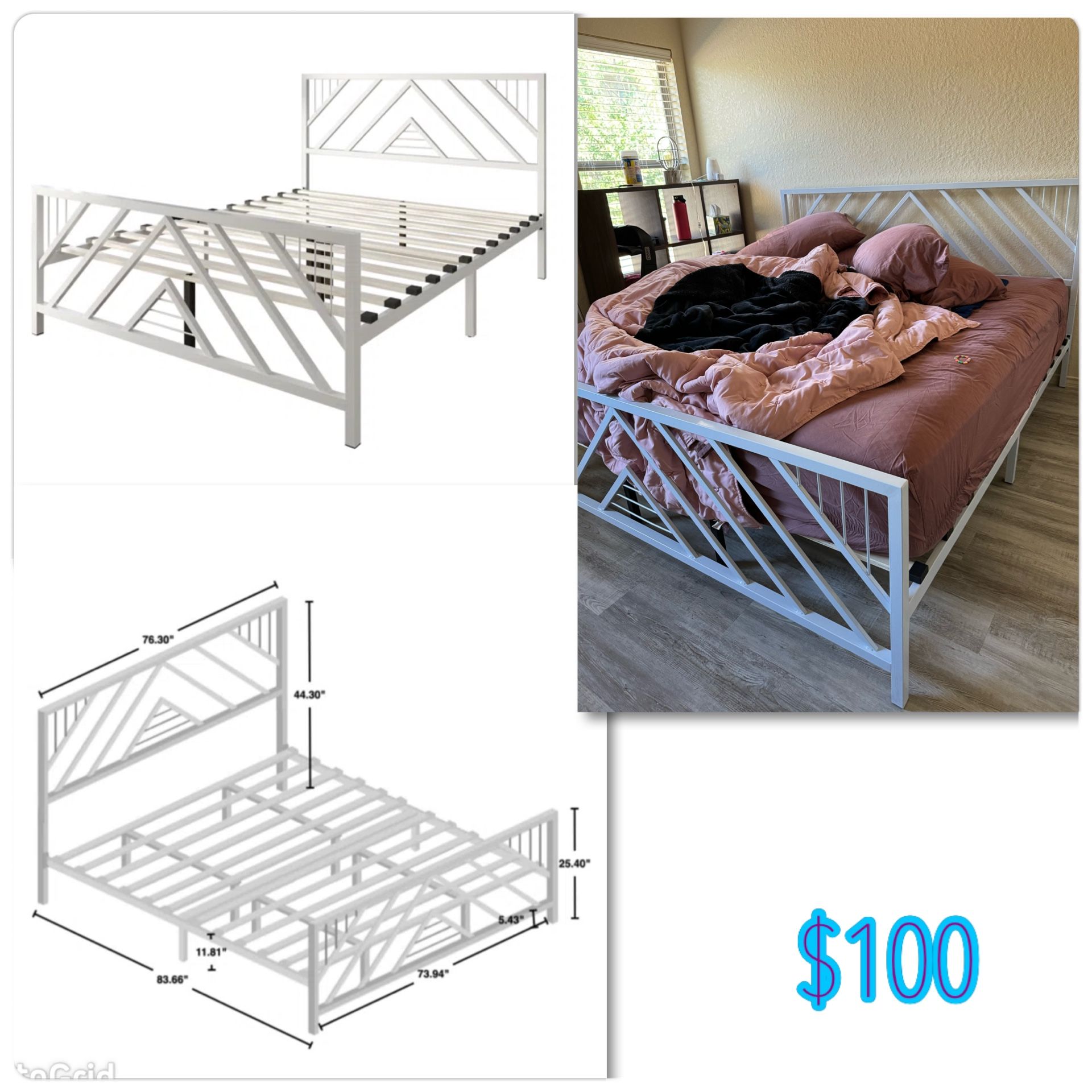 king size metal bed frame