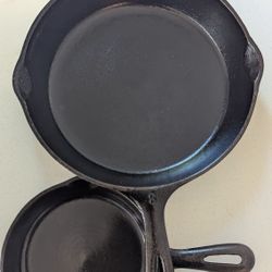 101/2"  & 61/2" Two Cast Iron Skillets