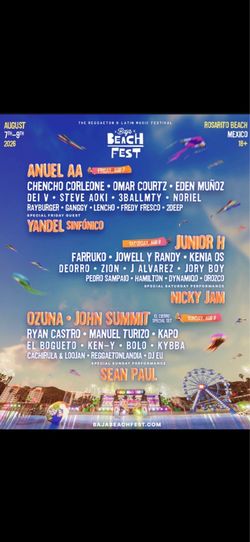 3-Day VIP Baja Beach Fest ticket