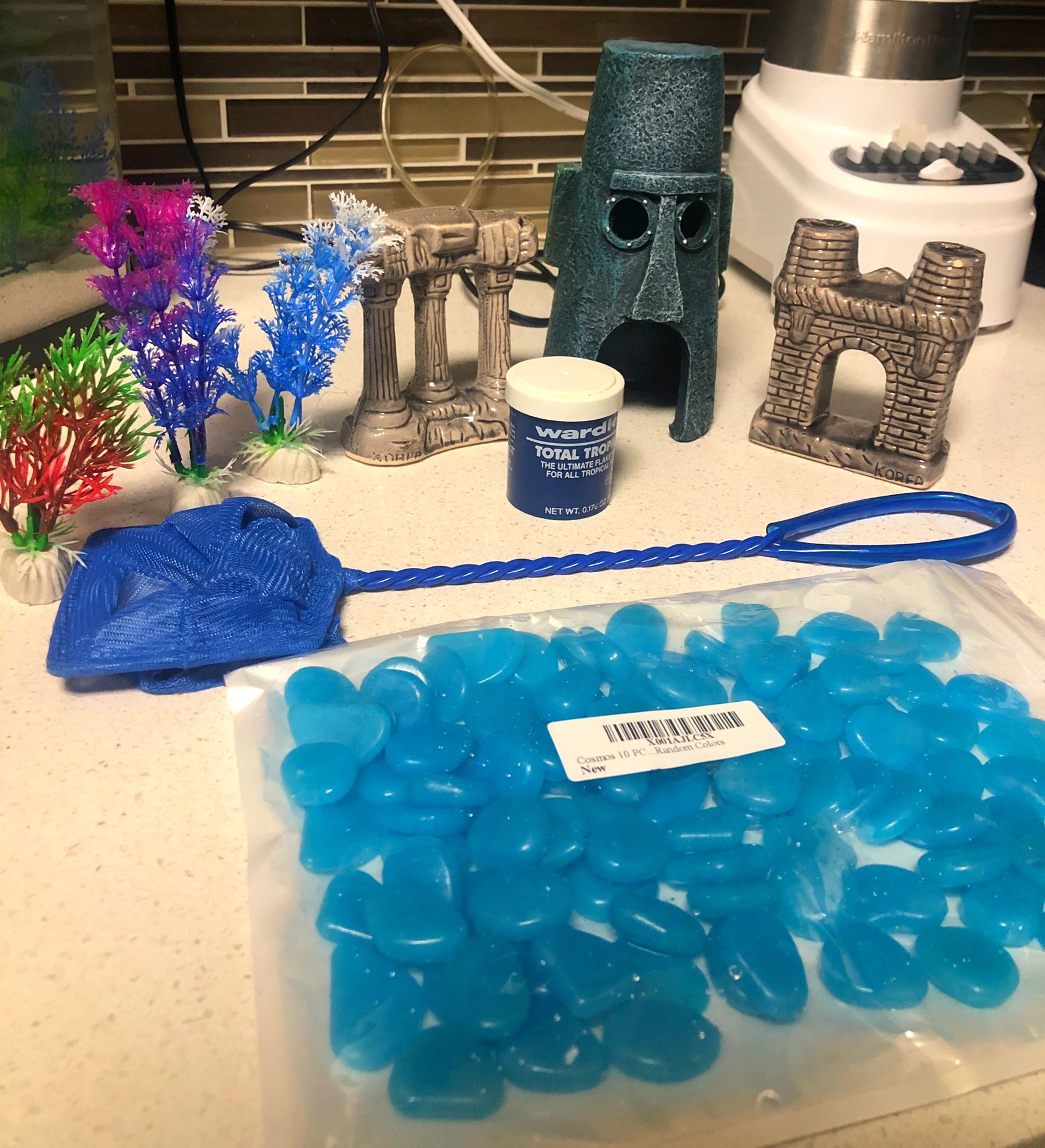 Fish tank decorations / glow rocks and more