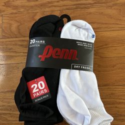 NWT Penn men’s quarter socks 20 pairs