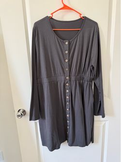 Gray button down dress