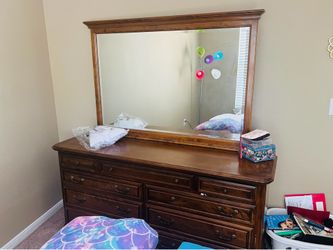 Antique Heavy Dresser & Mirror