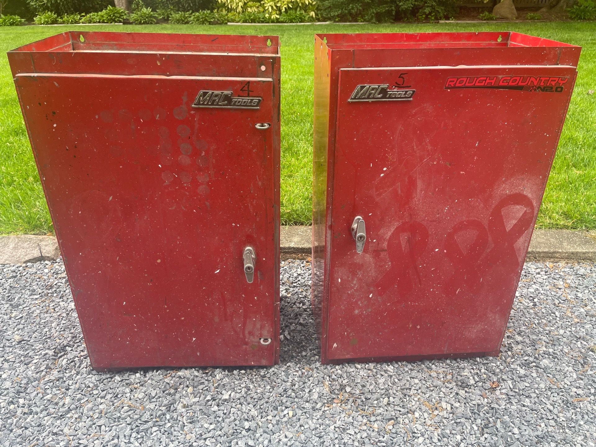 2 Craftsman metal toolbox locking side cabinets.