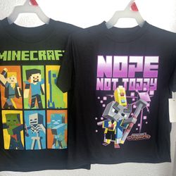 Minecraft Boy Shirts Size Smalls 4/5