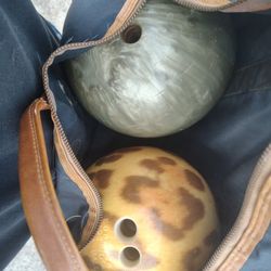 2 Custom Bowling Balls Bag Included 