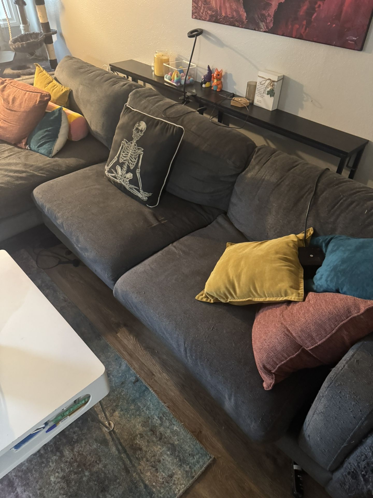 Living Spaces Grey Couch 5 Years Old Free