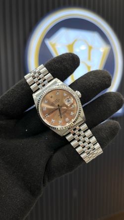 Rolex Datejust 36MM Salmon Diamond Dial 16234 Watch on Stainless Steel Bracelet Jubilee