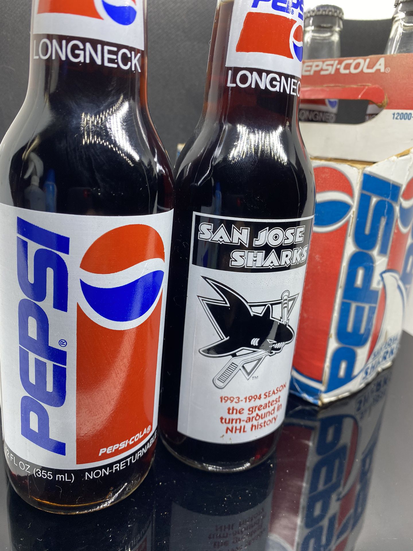 Pepsi X San Jose Sharks Limited Edition NHL 4 Pack Soda Bottles 