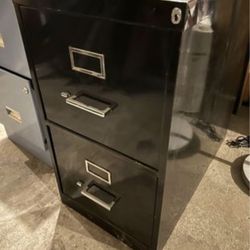 Black File Cabinet - No Lock