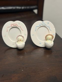 Ceramic Easter Chick Mini Photo Frames Set of 2