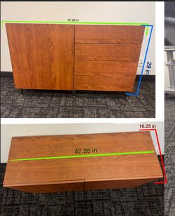 Cherry Wood color side cabinet with drawers