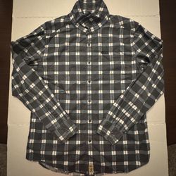 Pre Owned  Harley Davidson  Black Label  Plaid  Gray Black  Button Shirt  Men Size Large