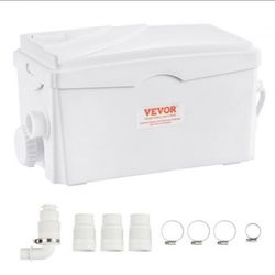 VEVOR Macerator Pump, 350W, 6000 L/h Flow, 23 ft/7 m Head, Macerator Sewerage Sump Pump with 3 Water Inlets for Basement, Kitchen, Sink, Shower, Batht