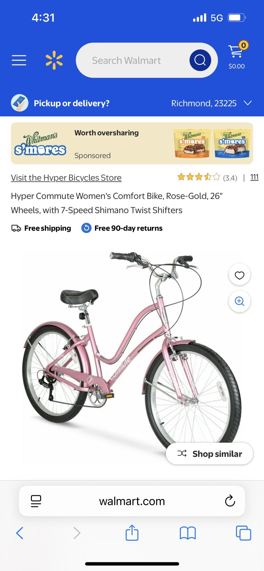 Women’s 26in Hyper Commute Bicycle Pink