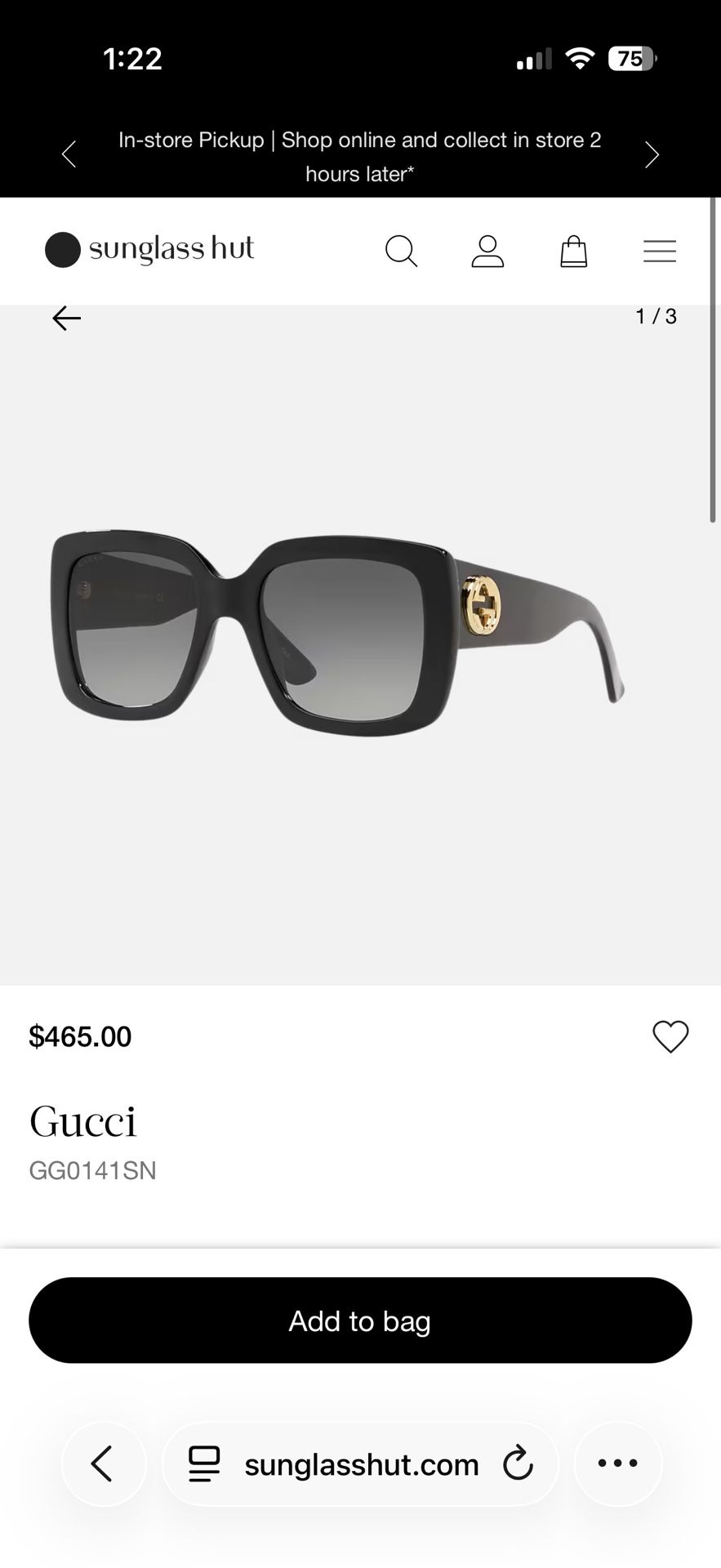 Gucci Sunglasses GG0141SN (women)