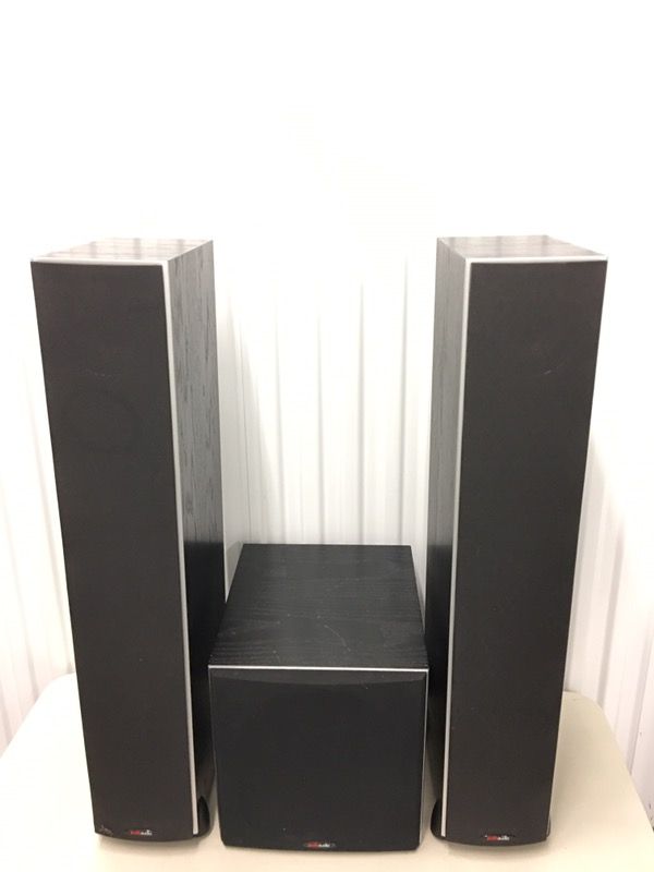Polk Audio T90e EURO Floor Speakers And PSW404 Powered Subwoofer Set