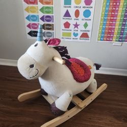 B. Brand B. Dilly Dally Rocking Unicorn, White

