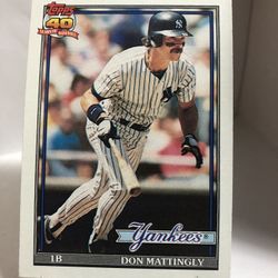 1991 Topps 40 Years of Baseball Don Mattingly Card #100