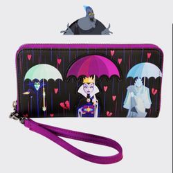 Disney Villains Curse Your Hearts Zip Around Wristlet Wallet