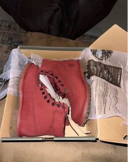 Timberland Boots Red Nubuck Lace-Up