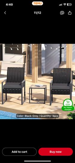 Outdoor Rattan Furniture Set Consisting of Three Pieces, Featuring Two Cushioned Chairs And a Tempered Glass Table, Suitable for Patios, Porches, Yard