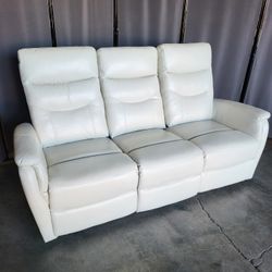 Genuine Leather Power Reclining Sofa 