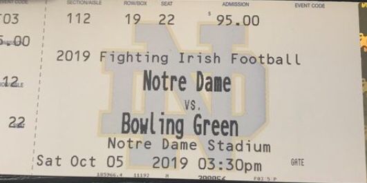 Notre Dame vs bowling green tickets