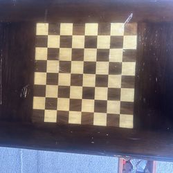 Antique Chess Board Table