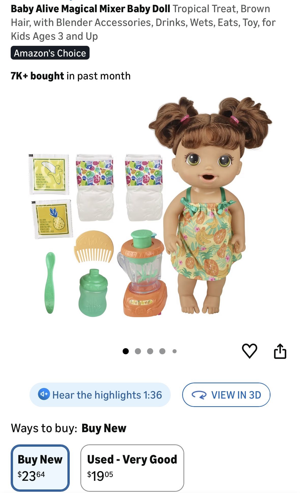 Baby Alive Magical Mixer Baby Doll Tropical Treat