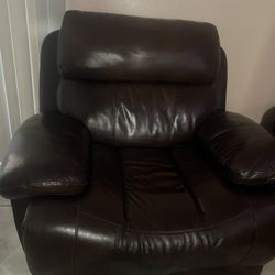 Brown Sofa With A Lifted Chair 