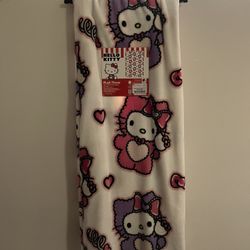 Hello Kitty Pink And Purple Bear NEW Throw Blanket 