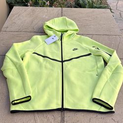 New Nike Tech Fleece Hoodie Jacket Light Lemon Twist Men’s M Medium