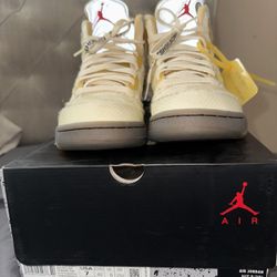 Air Jordan 5 RETRO SP Sail/fire Red-Muslin-black OFF—WHITE 