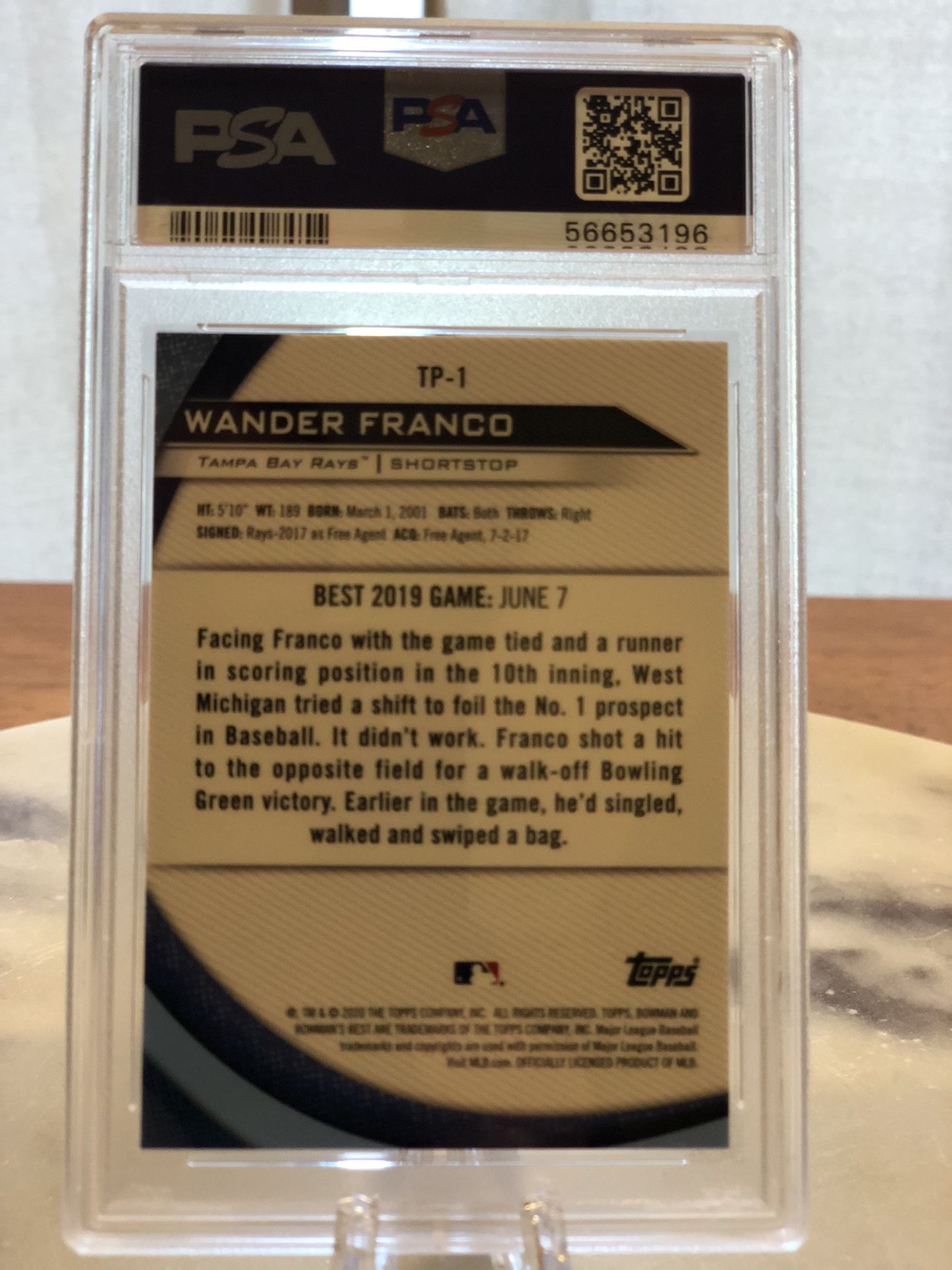 2020 Bowman´s Best Top Prospects Wander Franco ROOKIE #TP1 PSA 9 MINT Sports