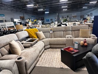 Deep oversized reclining sectional! 🧡☎️✨ Easy Financing!
