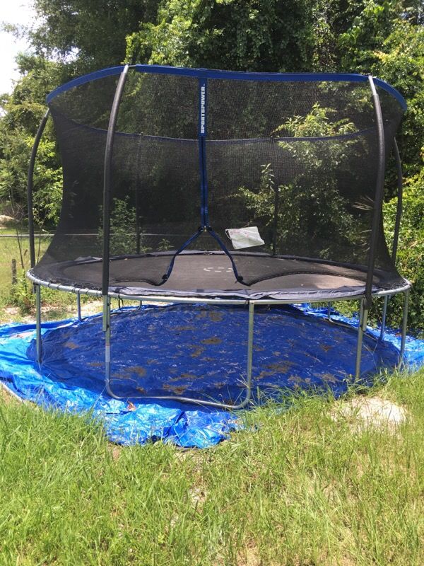14 FT Steel flex Trampoline and metal ring enclosure combo set/BouncePro by Sports Power