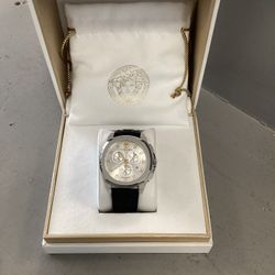 Versace Men’s Black Rubber Bands Stainless Watch 