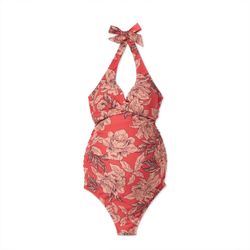 Nwt Isabel by Ingrid Maternity Floral Halter Neck One Piece