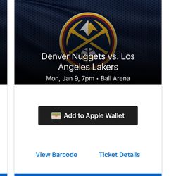 2 Tickets Lakers Nuggets