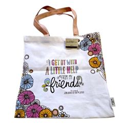 Hallmark John Lennon Paul McCartney Help from Friends Tote Bag