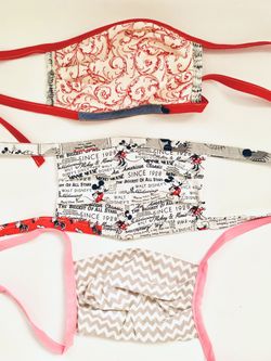 Face Masks 3 Disney Pink Gray Tan Black Red