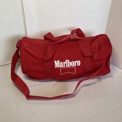 vintage Marlboro duffel bag 17.5 X 9” Red