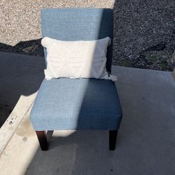 Cute Blue Chair And Pillow 