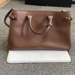 Burberry Leather Banner House Check Tote