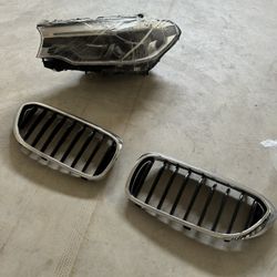 2017 BMW Kidney Grille & Driver Side Headlight 530i